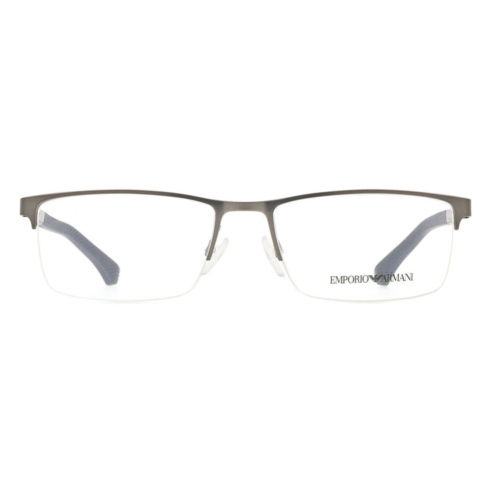 Emporio Armani Men's Matte Gunmetal Rectangle Metal Eyeglasses Online - Semi Rim - Ea1041 - Image 4