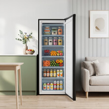 175L Black Upright Freezer