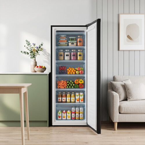 Living And Home 175L Black Upright Freezer