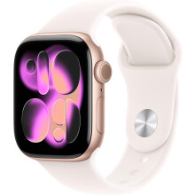 Apple Watch Series 11 GPS 42mm Roségold Aluminium MEU44 M/L Helles Blush Sportarmband