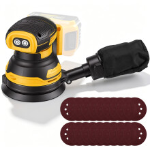 Brushless Cordless Orbital Sander 5", 125mm Random Orbit Sander with Dust Bag, Variable Speed Control, Compatible with DEWALT 18V 20V Lithium Battery