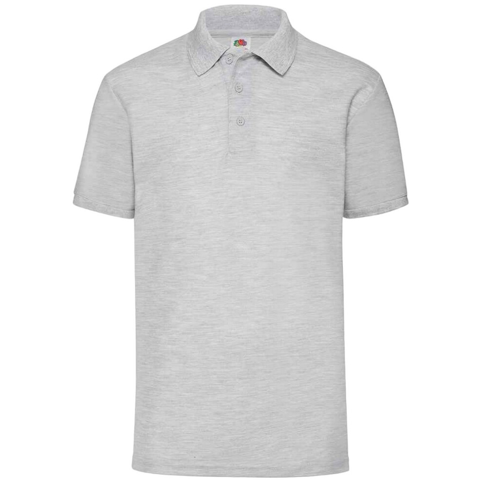 Fruit Of The Loom (L, Heather Grey) Mens 65/35 Polo Shirt
