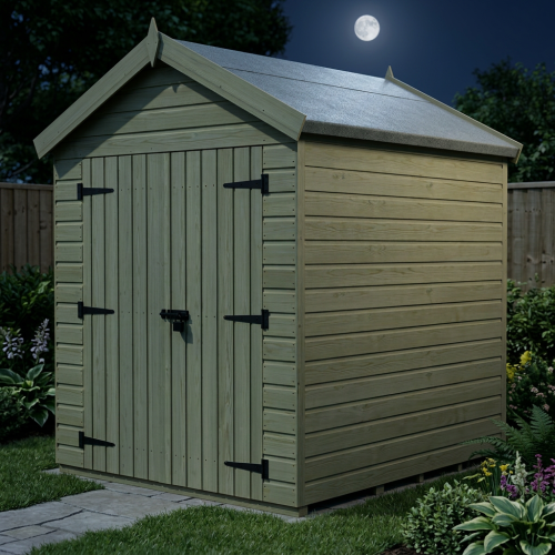6 x 5 Apex Shed Tanalised (Double Door, No Windows) 2