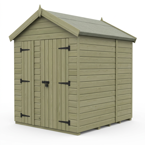 6 x 5 Apex Shed Tanalised (Double Door, No Windows) 1