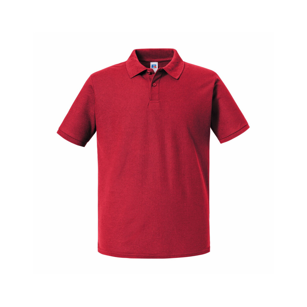 Russell (S, Classic Red) Mens Authentic Pique Polo Shirt