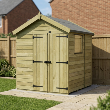 6 x 5 Apex Shed Tanalised (Double Door, With Windows)