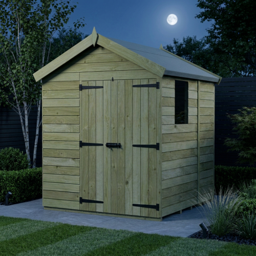 6 x 5 Apex Shed Tanalised (Double Door, With Windows) 2
