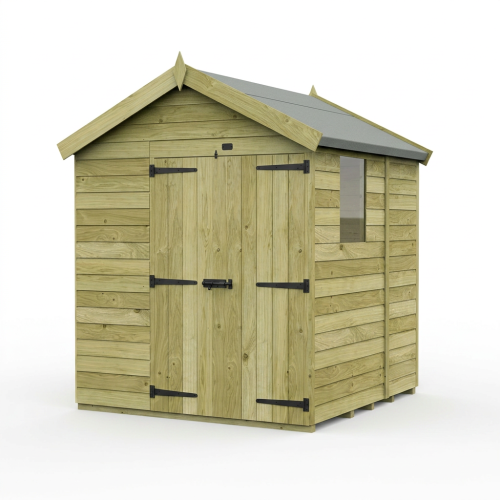 6 x 5 Apex Shed Tanalised (Double Door, With Windows) 1