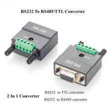 RS232 to RS485/TTL Serial Converter DB9 FeMale to 5Pin Screw Terminal Block RS232 to 3.3V/5V Interface Signal Adapter