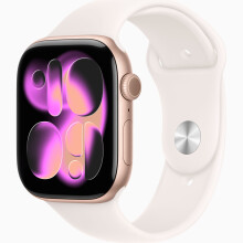 Apple Watch Series 11 GPS 46mm Różowe Złoto Aluminium MEVU4 M/L Jasny Róż Pasek Sportowy