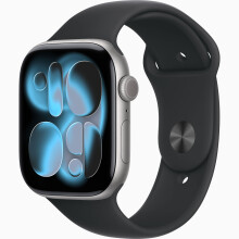 Apple Watch Series 11 GPS 46mm Space Szary Aluminium MEV04 S/M Czarny Pasek Sportowy