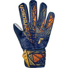(7, Blue/Gold) Reusch Unisex Adult Attrakt Starter Goalkeeper Gloves