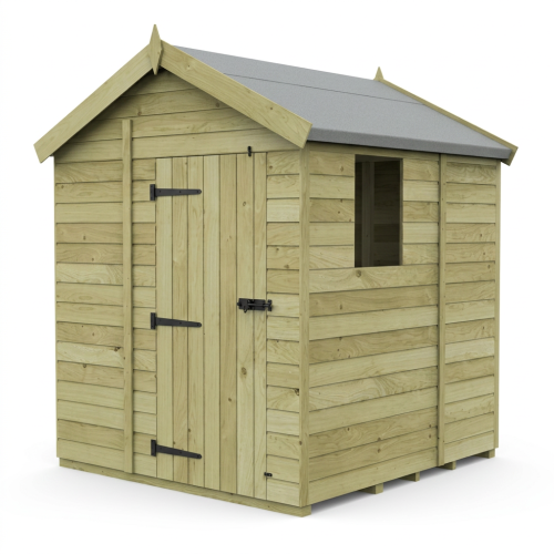 6 x 5 Apex Shed Tanalised (Single Door, With Windows) 1