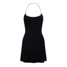 (12 UK, Black) Diesel Womens/Ladies Chain Halter Neck Mini Dress