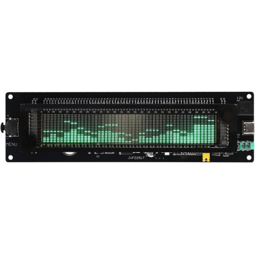 Audio Analyzer Board with VFD Display, Resolution Music Clock Display with 3.5mm AUX/MIC Input-JVFD2517 (Narrow)