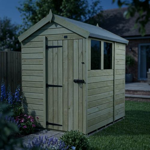5 x 6 Apex Shed Tanalised (Single Door, With Windows) 2