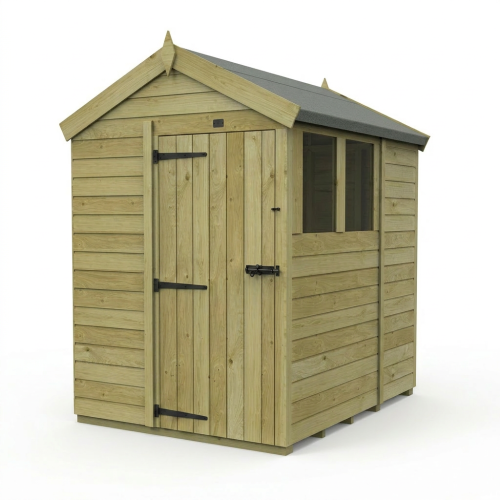 5 x 6 Apex Shed Tanalised (Single Door, With Windows) 1