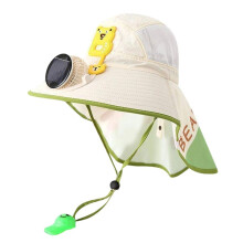Cappello da sole rinfrescante per bambini con ventilatore integrato,berretto estivo con scialle per il collo per bambini