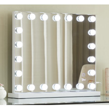 Hollywood Vanity Mirror with Lights 56 x 48cm, 22 LED Bulbs, Touch Control, USB & USB-C Charging, Tabletop or Wall Mounted, White | 7seas® STARLIGHT