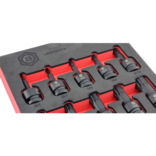 Britool 10Pc XZN Spline Impact Bit Set 1/2" Drive 2