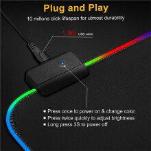 RGB Gaming Mouse Pad LED Light Keyboard Cover Desk Mat Colorful Mouse Pad Waterproof Multi-Size PC Computer with Backlit