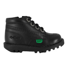(6 UK Child, Black) Kickers Baby Leather Side Zip Ankle Boots