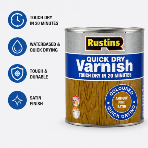 Rustins Rustins Quick Dry Varnish Antique Pine 500ml 1