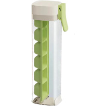 Stampo per cubetti di ghiaccio a forma di bottiglia con coperchio, facile da sformare, ideale per caffè e succhi di frutta.