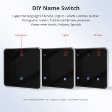Zigbee DIY Name EU All Black Touch Panel Display Screen Light Work with Tuya Life App 1 Gangs
