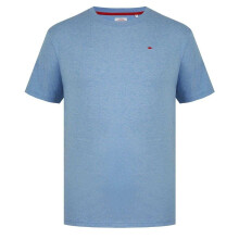 (L, Sky Blue) Lee Cooper Mens Essentials Small Logo Crew Neck T-Shirt
