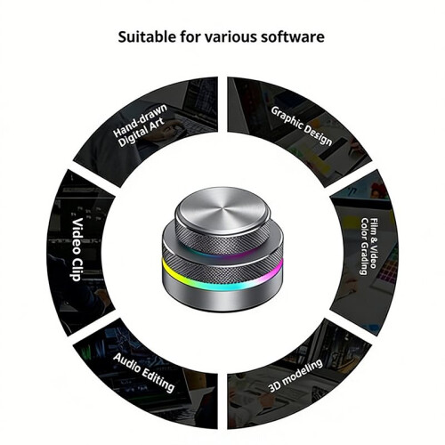 Volume Control Knob 2.4G  USB C Wired Multimedia Controller Knob with RGB Light 1