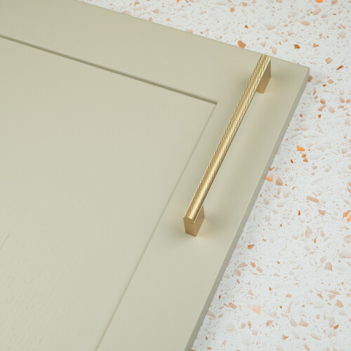 (160mm Handle) Brass Knurled Gold Cabinet Handles 1
