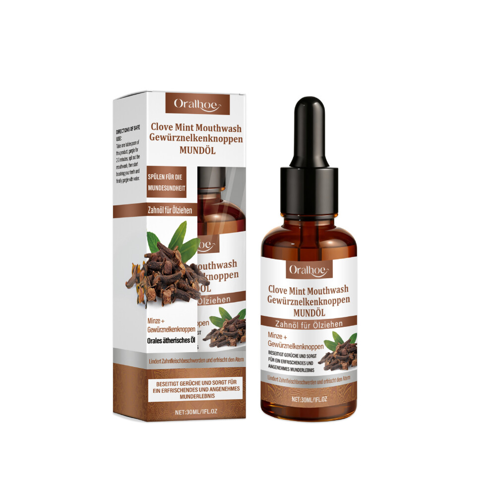 (30ml) ORALHOE Clove Mint Care Mouthwash Herbal Teeth Cleansing, Refreshes Teeth and Gums, Freshens Mouth