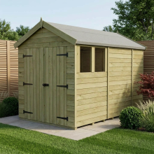 4 x 8 Apex Shed Tanalised (Double Door, With Windows)