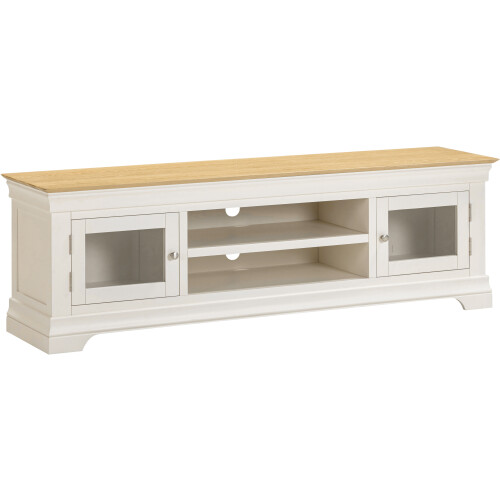 Seconique Bordeaux TV Stand - Ivory/Oak 1
