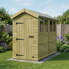 4 x 8 Apex Shed Tanalised (Single Door, With Windows)