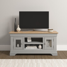 Bordeaux Small TV Stand - Pebble Grey/Oak