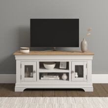 Bordeaux Small TV Stand - Ivory/Oak