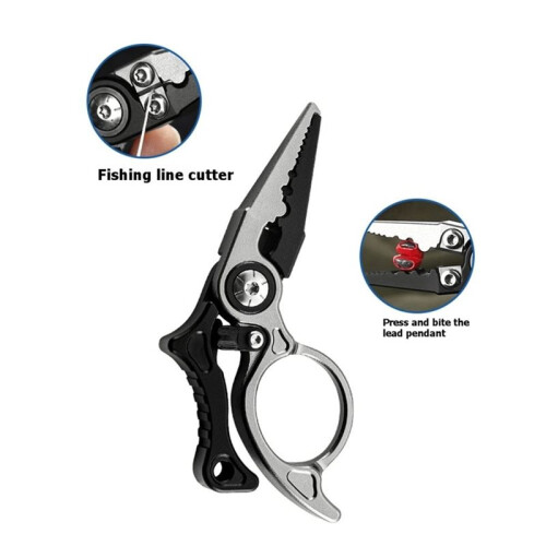 Fishing Pliers with Zinger Retractor, Cutters, Split Ring & Hook Remover Tool 2