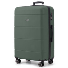 LUGG Jetset 32 Inch Large Suitcase Lightweight Hard Shell Luggage with TSA Lock ABS Spinner 4 Wheels, 86x58x31cm, Army Green