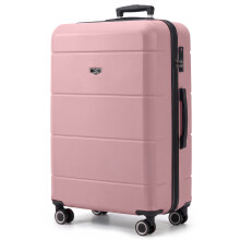 LUGG Jetset 32 Inch Large Suitcase Lightweight Hard Shell Luggage with TSA Lock ABS Spinner 4 Wheels, 86x58x31cm, Rose Gold