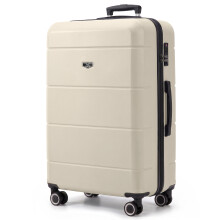 LUGG Jetset 32 Inch Large Suitcase Lightweight Hard Shell Luggage with TSA Lock ABS Spinner 4 Wheels, 86x58x31cm, Stone