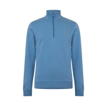 (S, Blue) Farah Mens Wilsdon Fleece Quarter Zip Sweatshirt