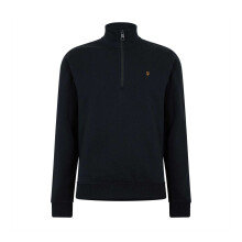 (L, True Navy) Farah Mens Wilsdon Fleece Quarter Zip Sweatshirt