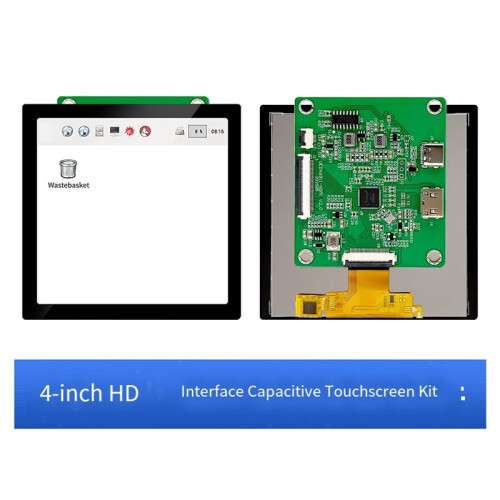 For Raspberry Pi 4-Inch  -Compatible Capacitive Touchscreen,IPS Display Monitor for PC (Windows) 720x720 2