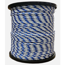 Electric Fence Rope Poly Fencing 6MM x 200M - Blue and White (Electrified Polyrope Horse Paddock)