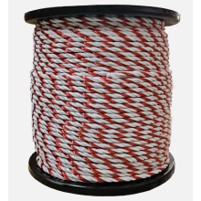 Electric Fence Rope Poly Fencing 6MM x 200M - Red and White (Electrified Polyrope Horse Paddock)