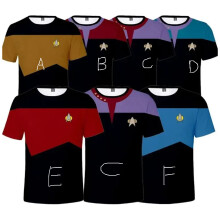 Star Trek Uniform Crew Cosplay T Shirt Hero Men Kirk Spock Scotty Enterprise Starfleet