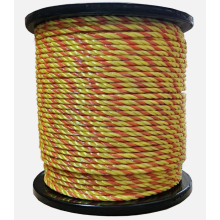 Electric Fence Rope Poly Fencing 6MM x 200M - Yellow & Orange (Electrified Polyrope Horse Paddock)