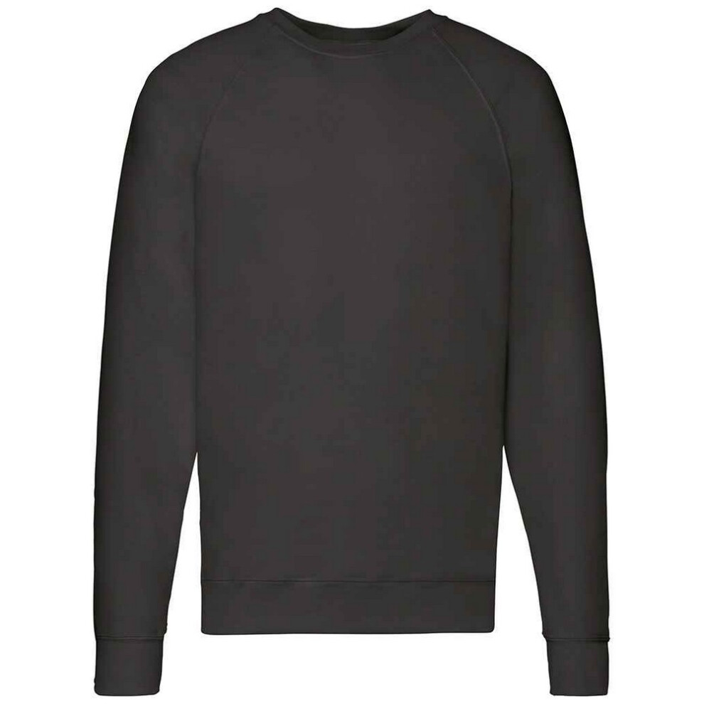 Fruit Of The Loom (M, Black) Unisex Adult Lightweight Raglan Sweatshirt